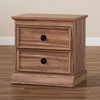 Baxton Studio Ryker Oak Finished 2-Drawer Wood Nightstand 156-9284